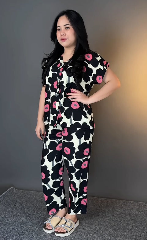 Trendy Printed Rayon Short Sleeve Co Ord Set