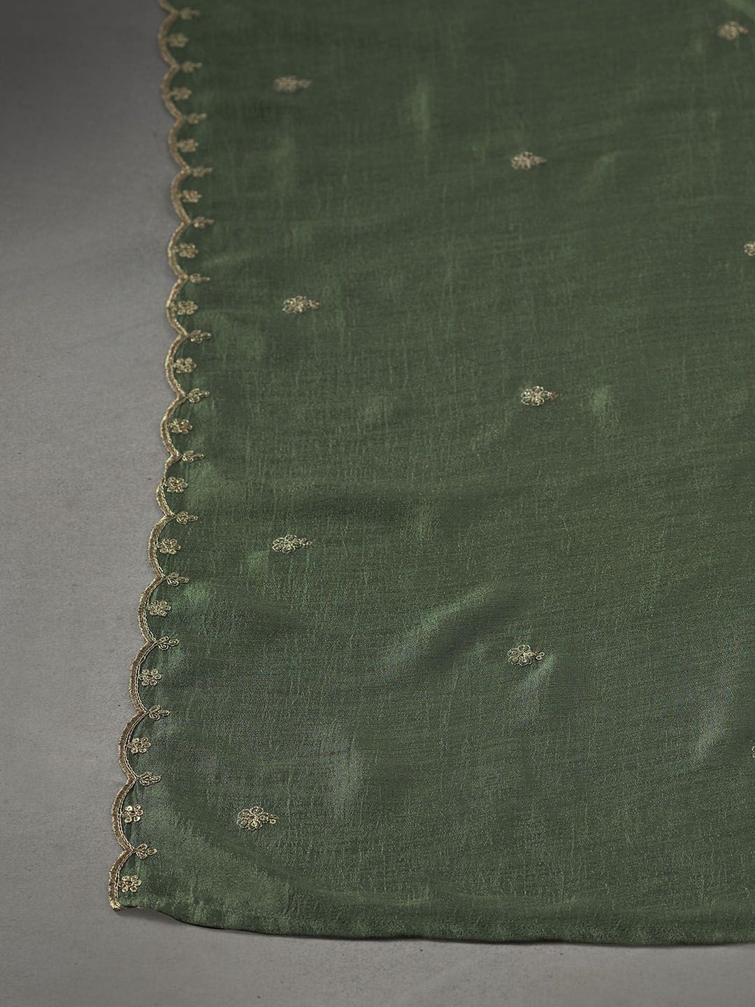 WOMEN'S  Embroidered Vichitra & Embroidered Dupatta Set