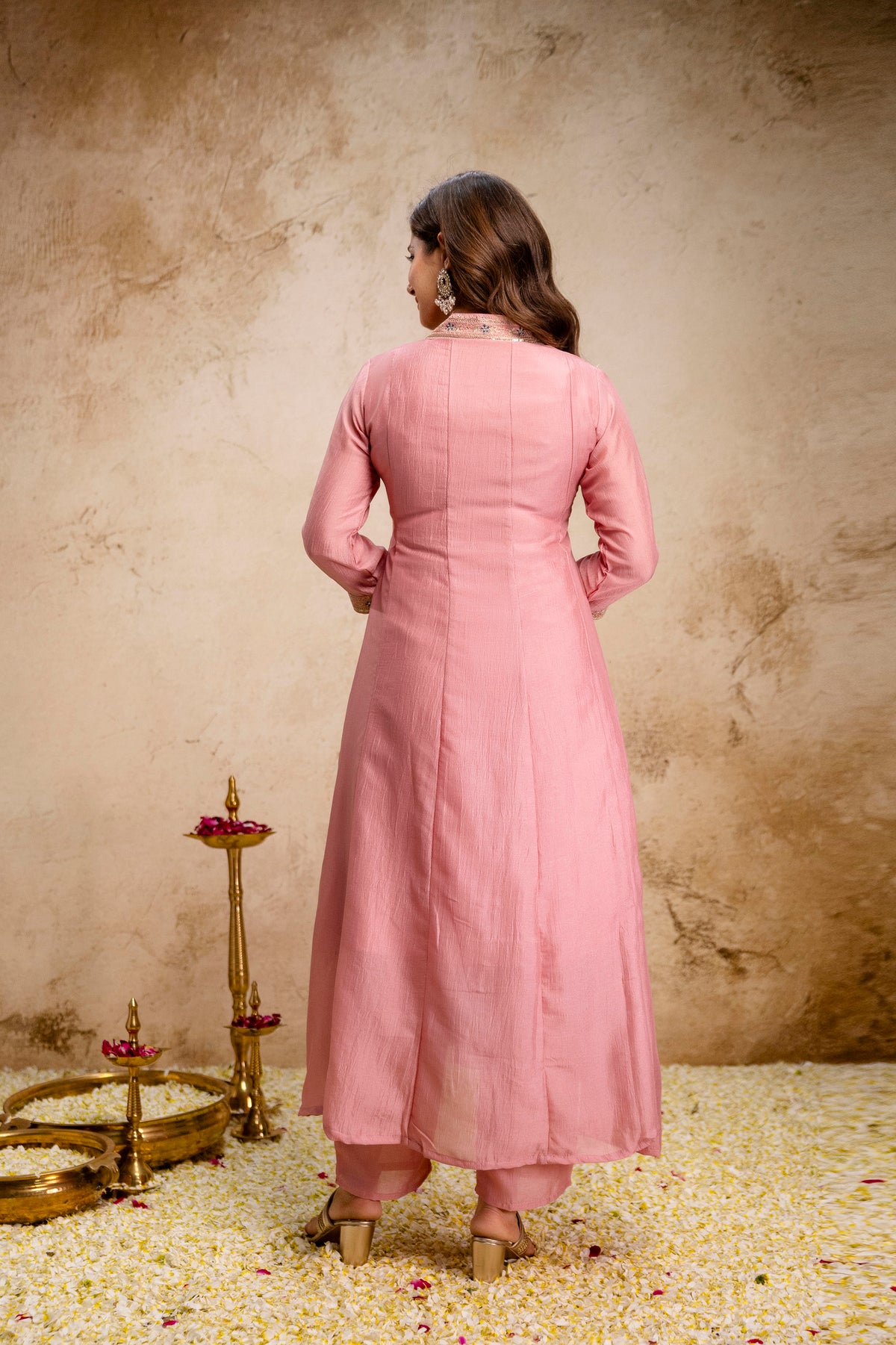 Women's Embroidered Anarkali and Pant with Dupatta Set