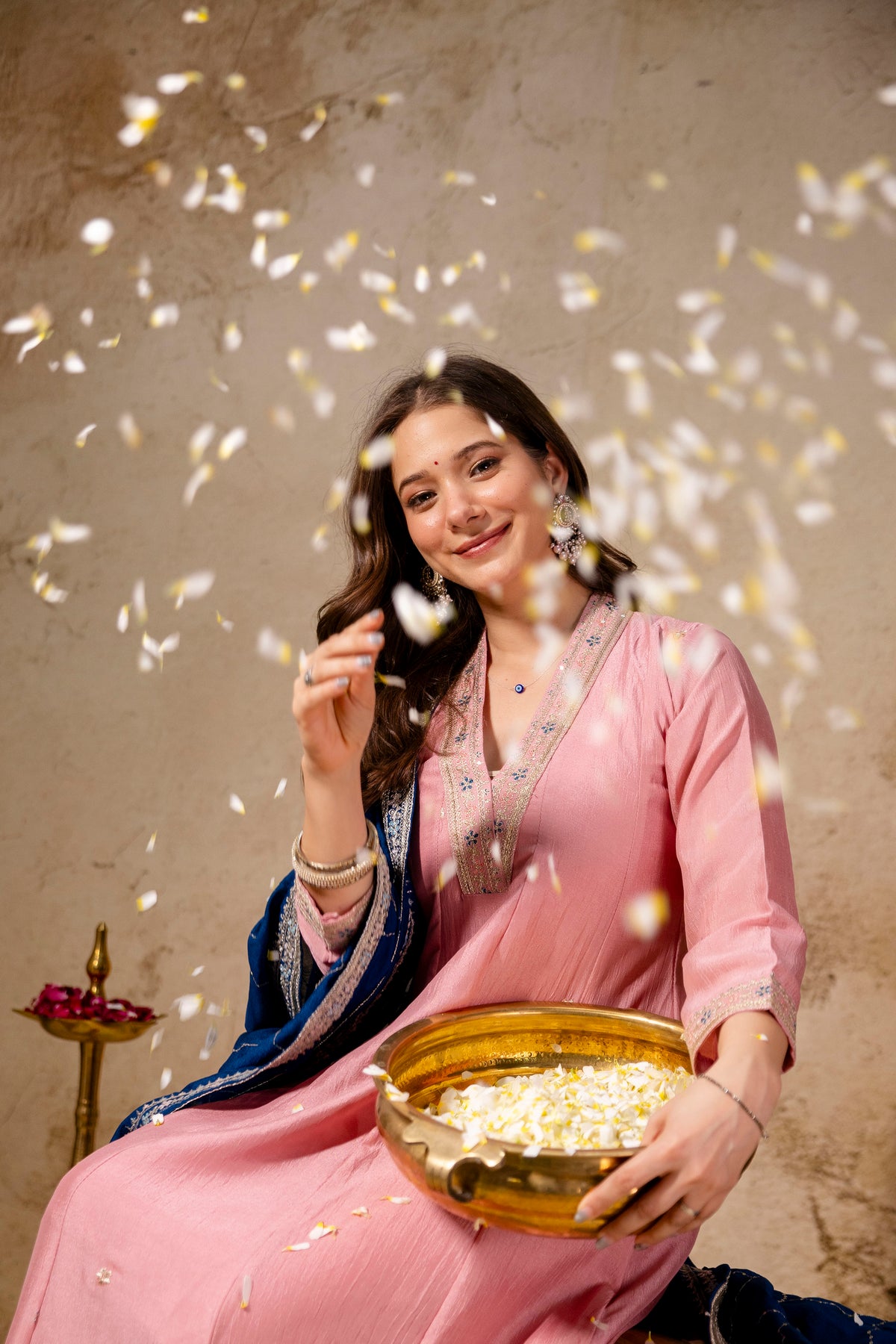 Women's Embroidered Anarkali and Pant with Dupatta Set