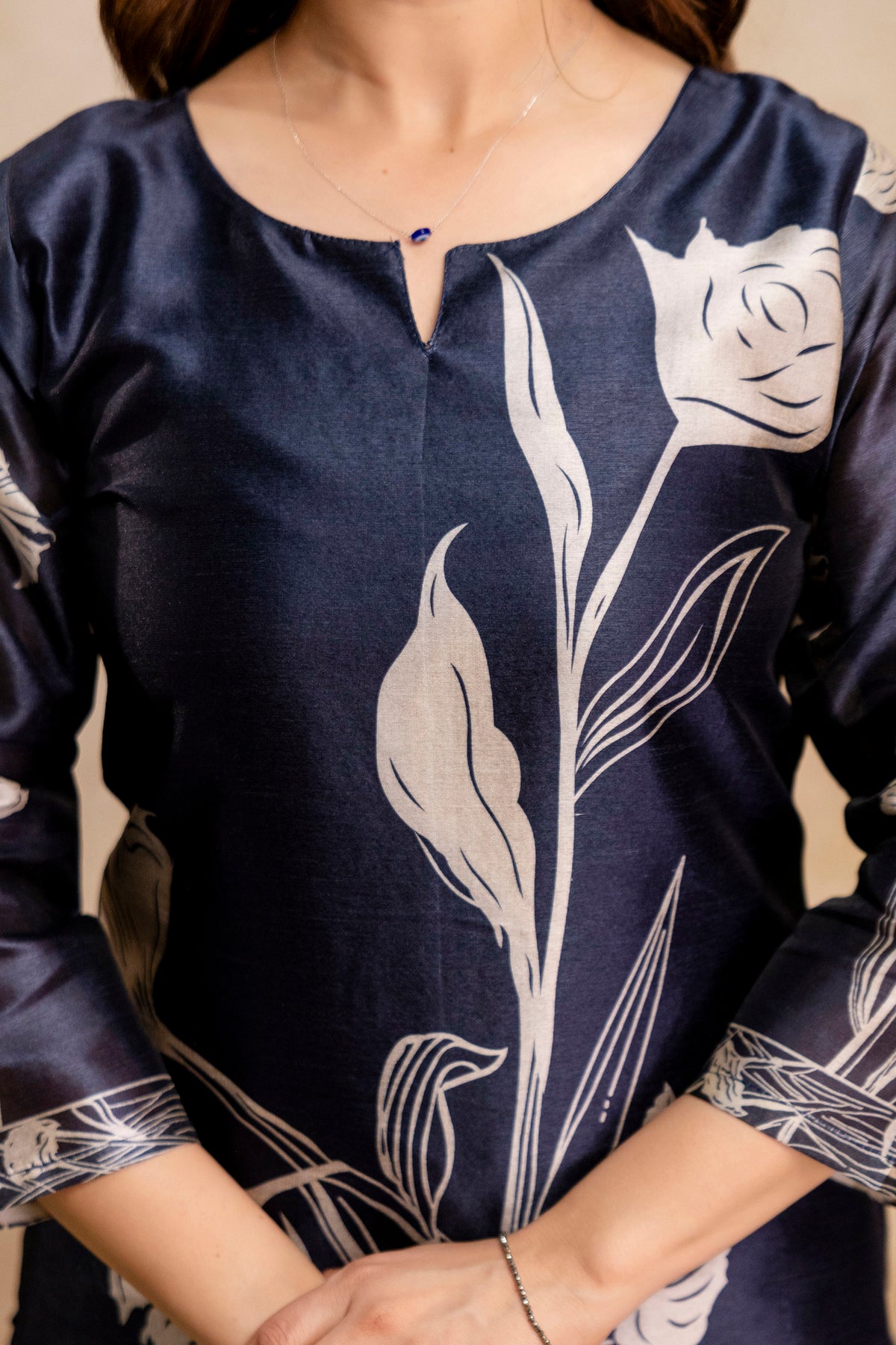 Women’s Soft Assam Silk Digital Printed Kurta Pant Set with Keyhole  Neck with printed Dupattaa