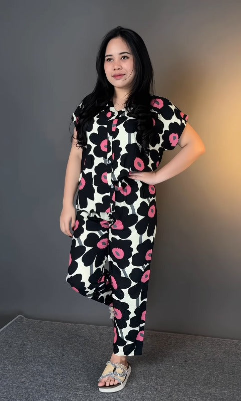 Trendy Printed Rayon Short Sleeve Co Ord Set