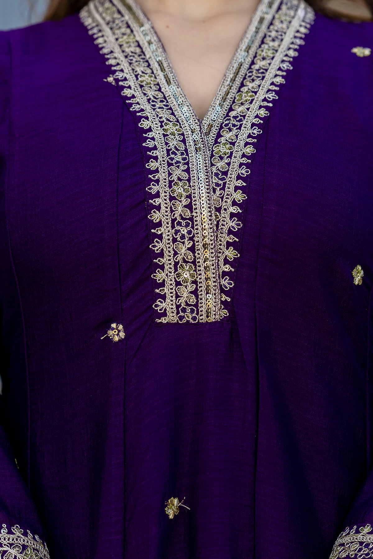 Women's Embroidered Anarkali and Pant with Dupatta Set