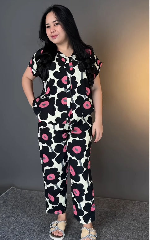 Trendy Printed Rayon Short Sleeve Co Ord Set