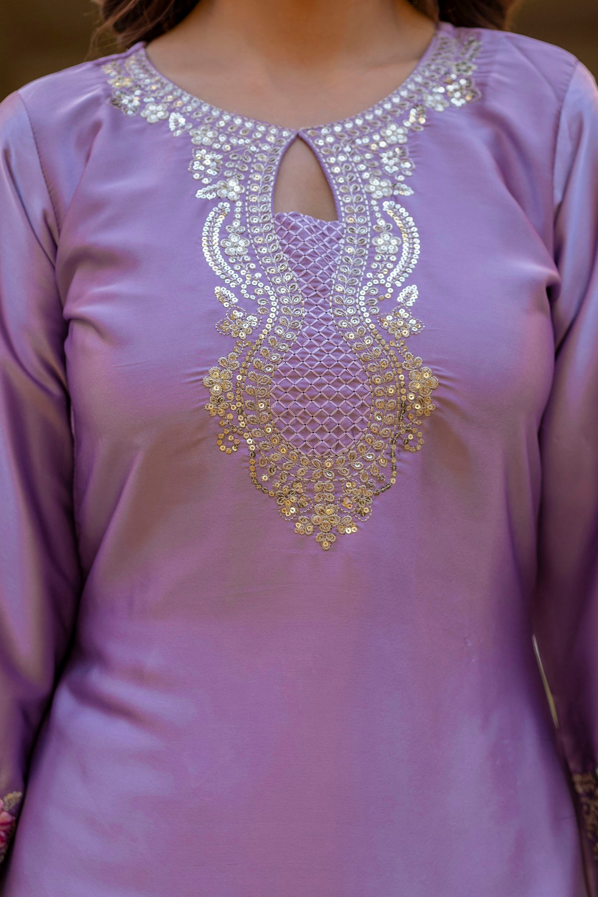 Classic Traditional Patiala Outfit with Rich Embroidery, Floral Motifs, Flowing Dupatta and Plain Patiala Pant for Special Occasions