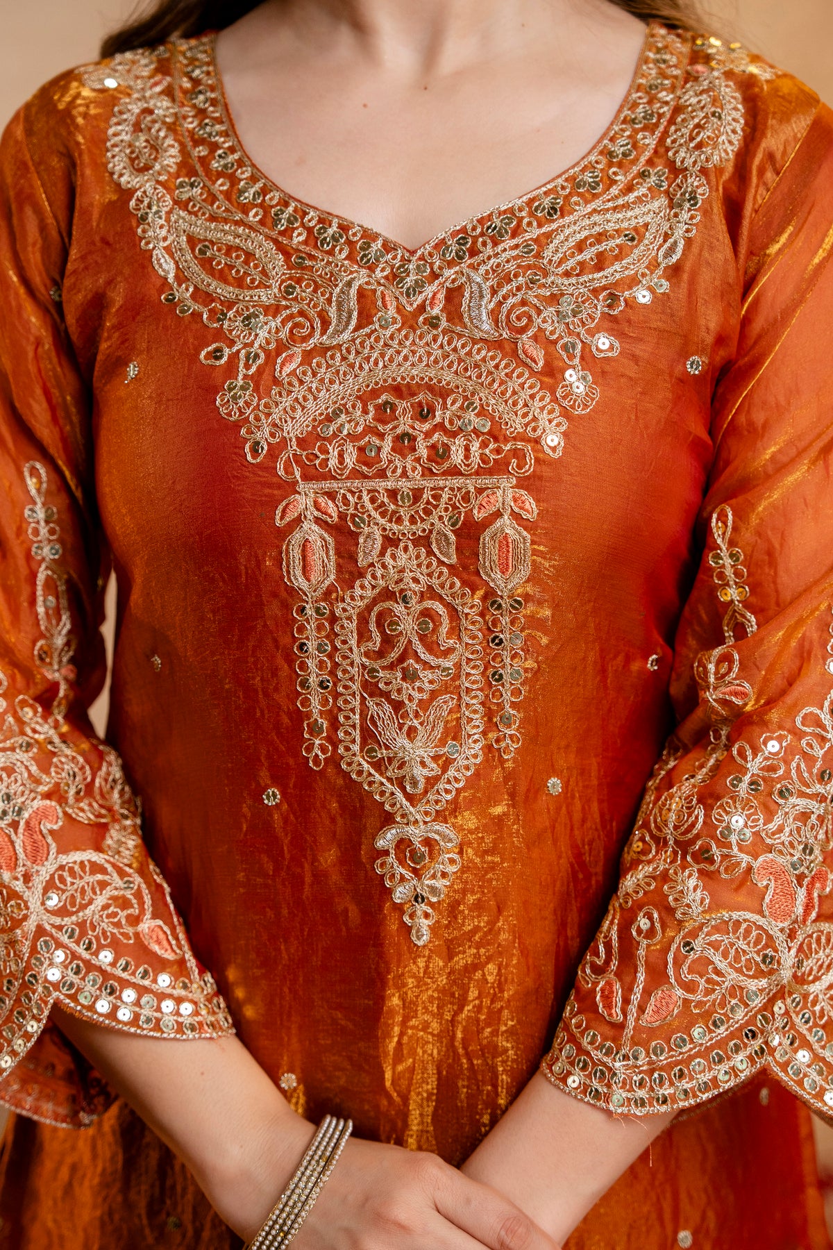 Women’s Embroidered Straight Kurta with Wide-Leg Ghaghra Palazzo Set | Festive Ethnic Wear with Intricate Embroidery & Flared Bottom