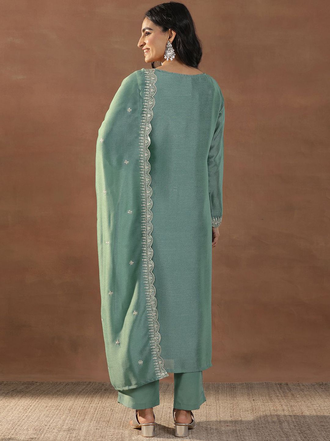 Trending Festive Wear Maroon Vichitra Silk Kurta Set for Women
