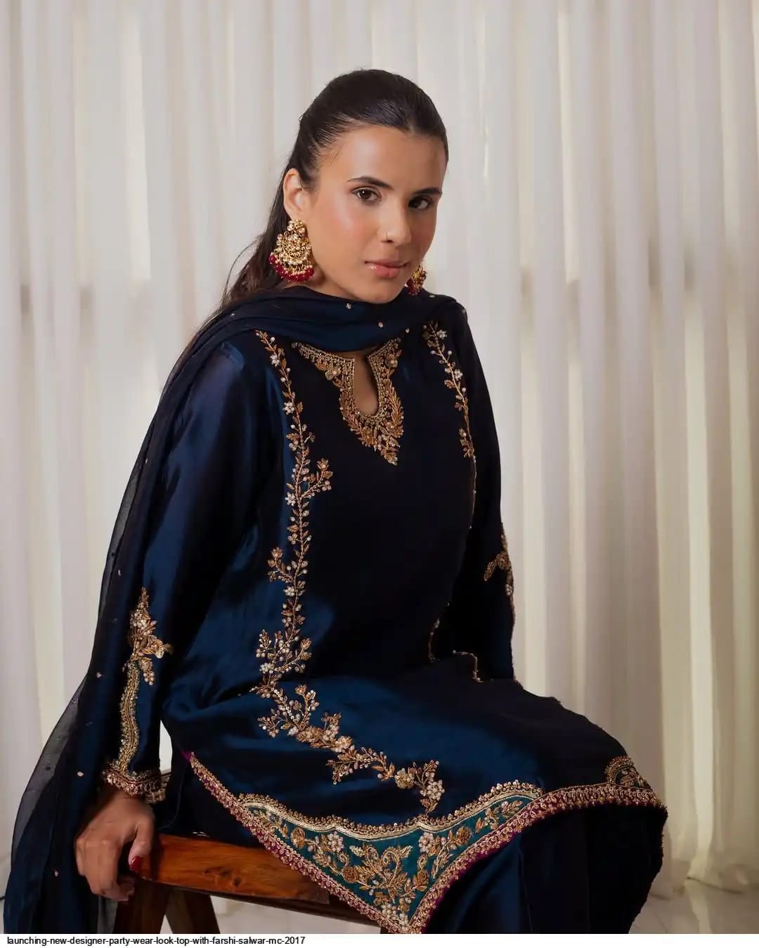 Classic Traditional Patiala Outfit with Rich Embroidery, Floral Motifs, Flowing Dupatta and Plain Patiala Pant for Special Occasions