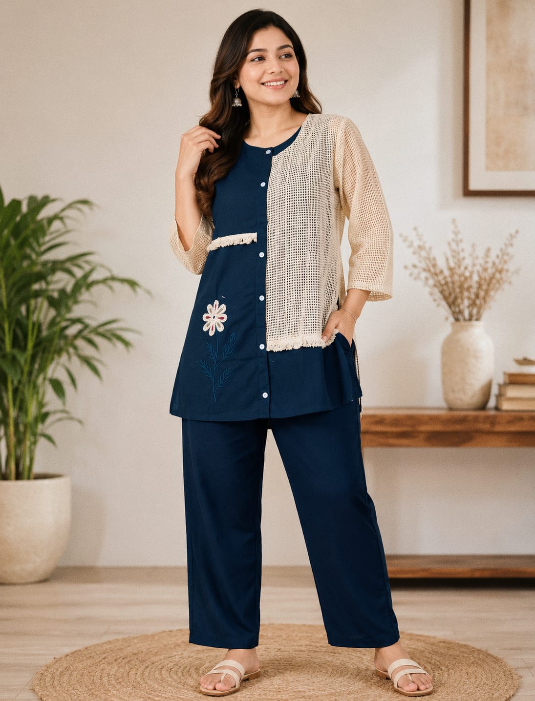 Cotton Flex Top & Pants Co-ord Set