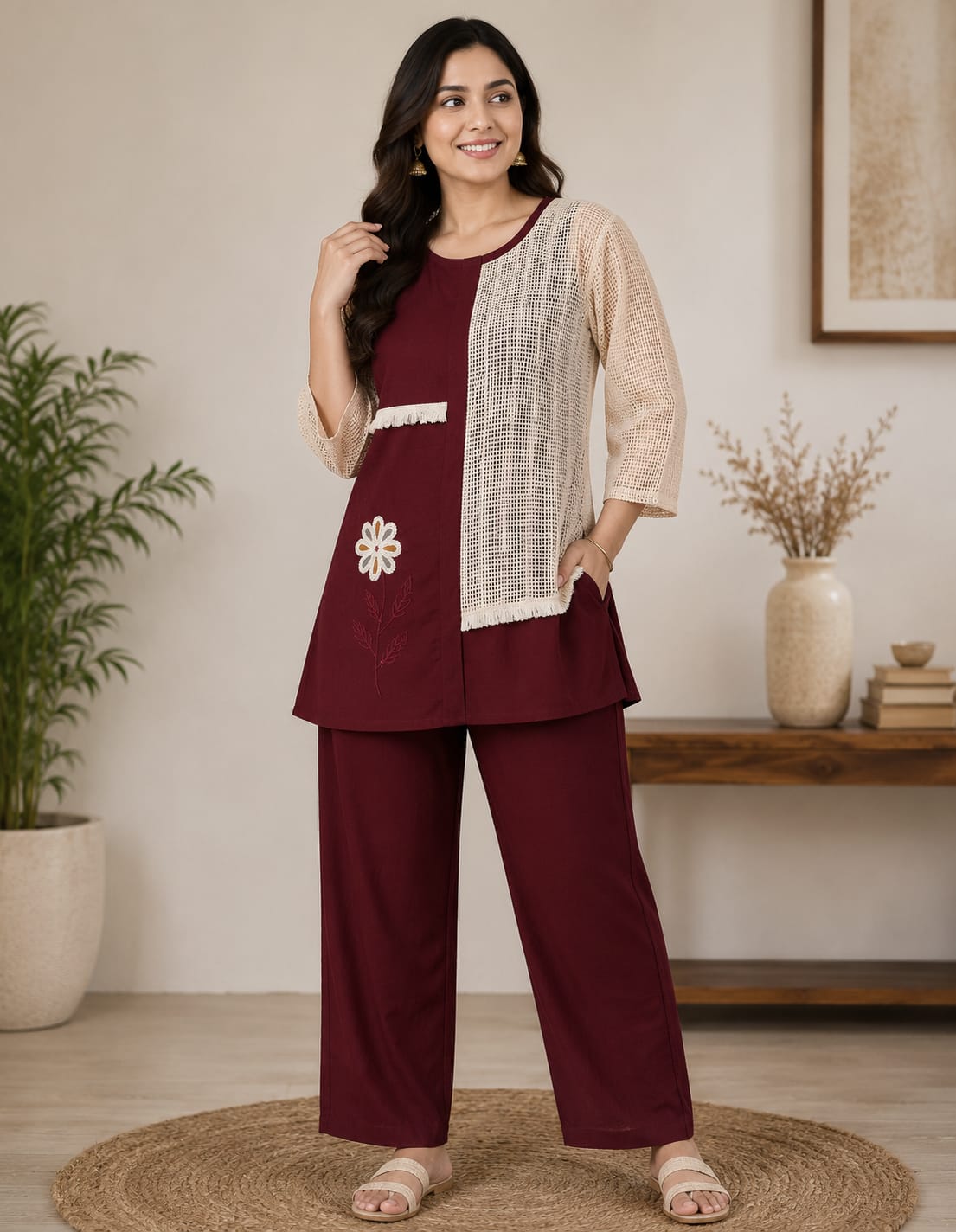 Cotton Flex Top & Pants Co-ord Set