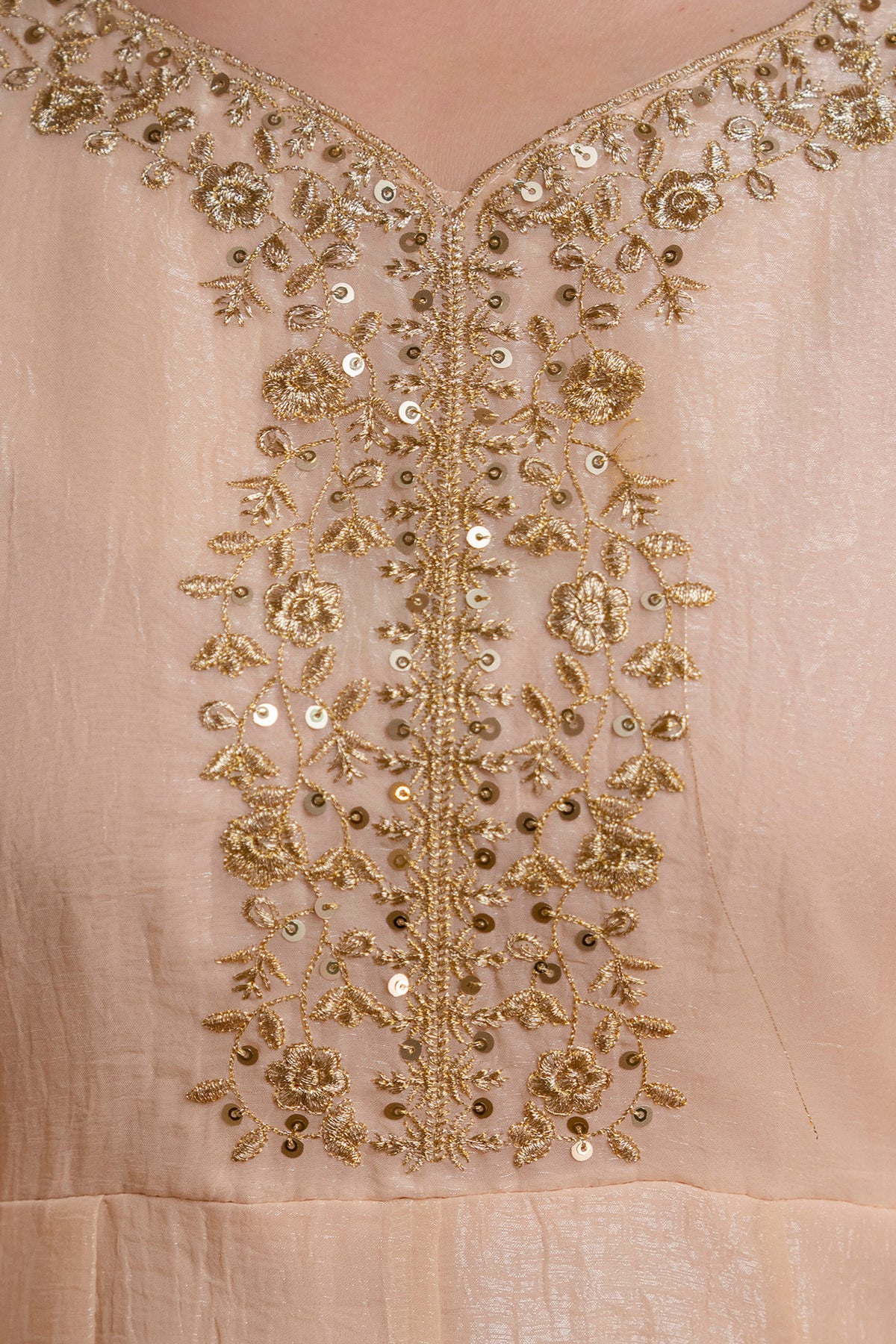 Women's Embroidered Silk Flared Short Kurti & Palazzo Set with Embroidered