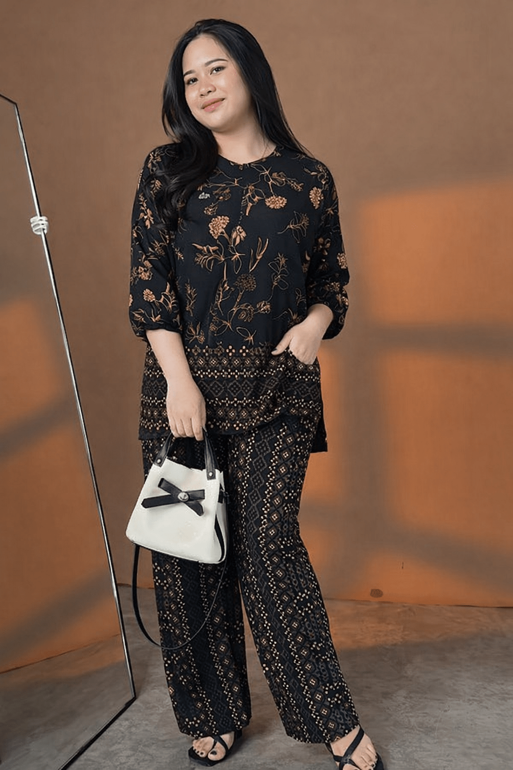Premium Black Printed Rayon Co - Ord Set - Chhorii Fashion