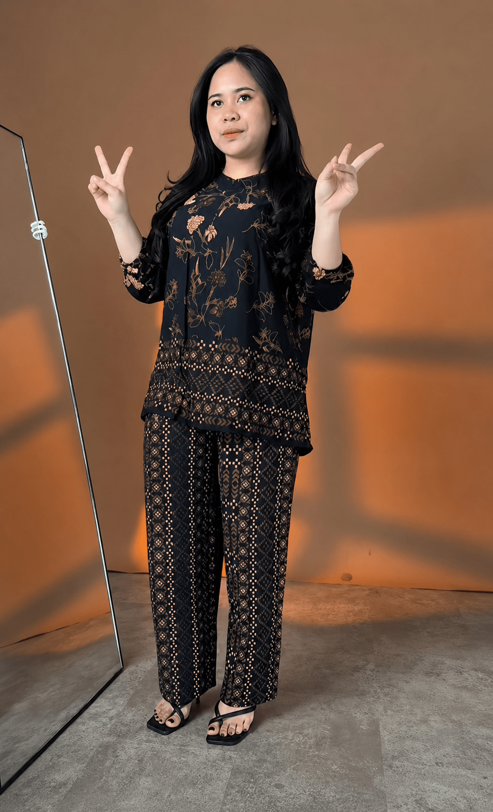 Premium Black Printed Rayon Co - Ord Set - Chhorii Fashion