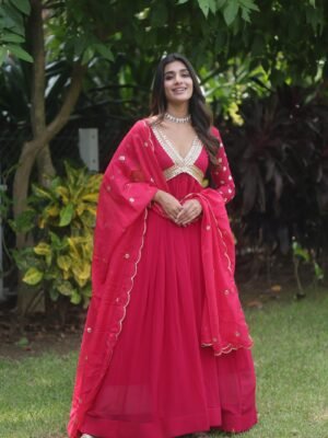 Alia Cut Embroidered Gown Set