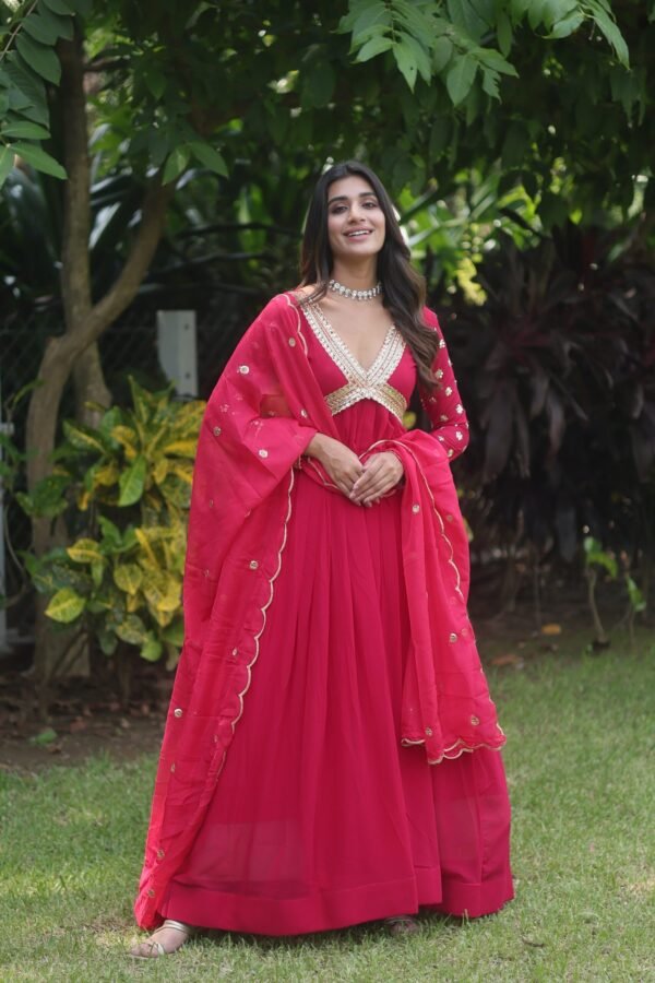 Alia Cut Embroidered Gown Set