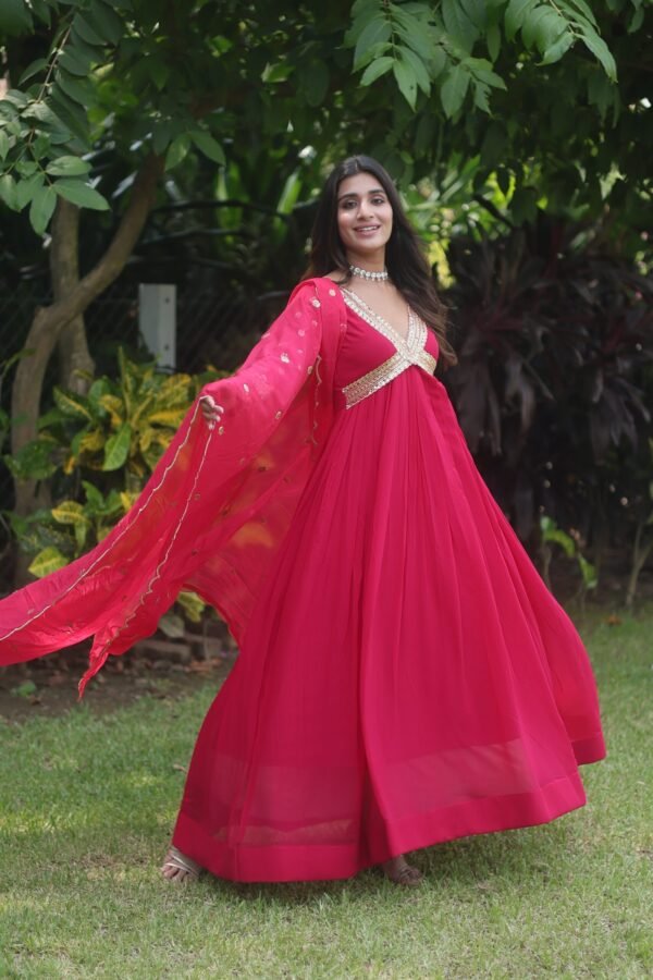 Alia Cut Embroidered Gown Set