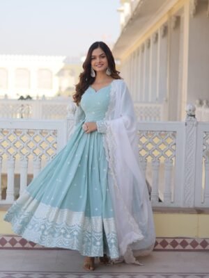 Ruchi Embroidered Gown Set