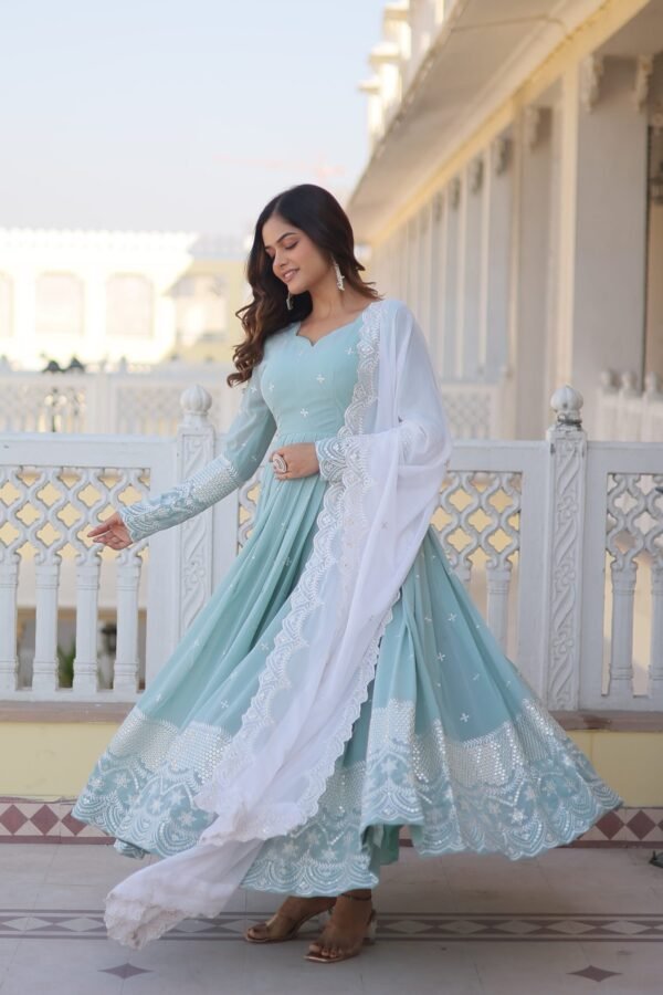 Ruchi Embroidered Gown Set