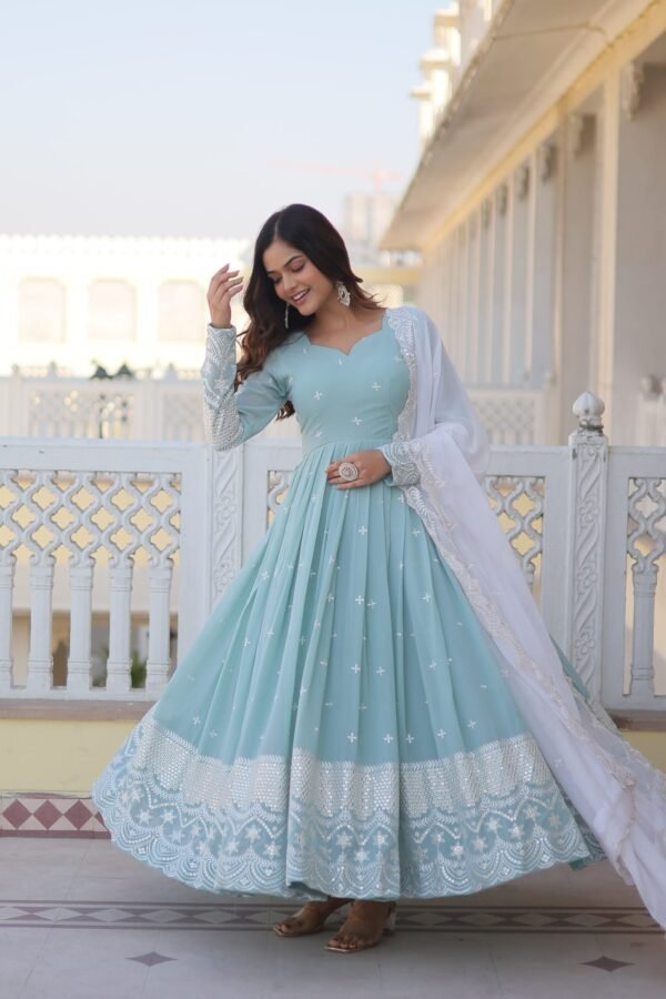 Ruchi Embroidered Gown Set